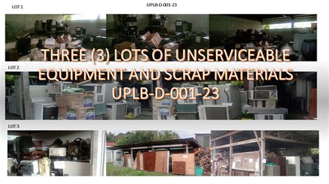 Invitation to Bid for Scrap and Unserviceable Equipment.